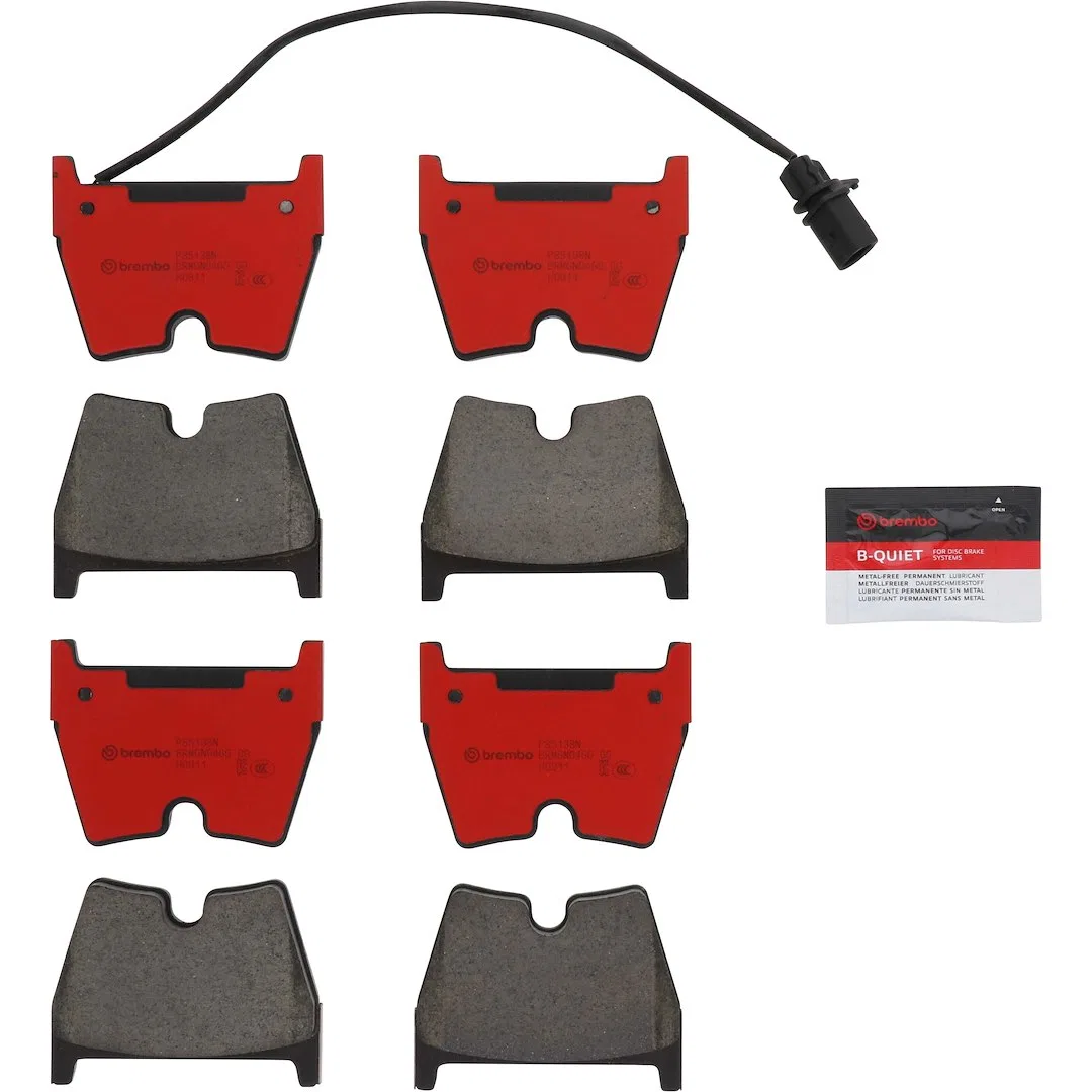 P85138N – BREMBO Brake Pad, FMSI Number D1266-7934 Ceramic Set Of 4 With Brake Lubricant/ Pad Wear Sensor